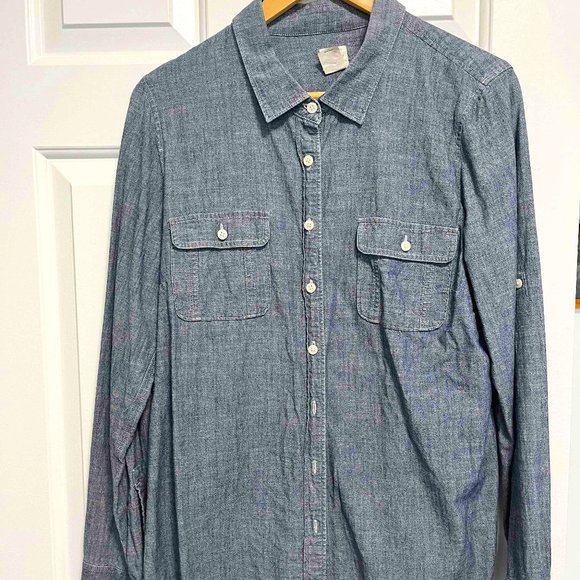 J Crew Perfect Shirt -  Women's Chambray Denim Shirt - Picture 1 of 6
